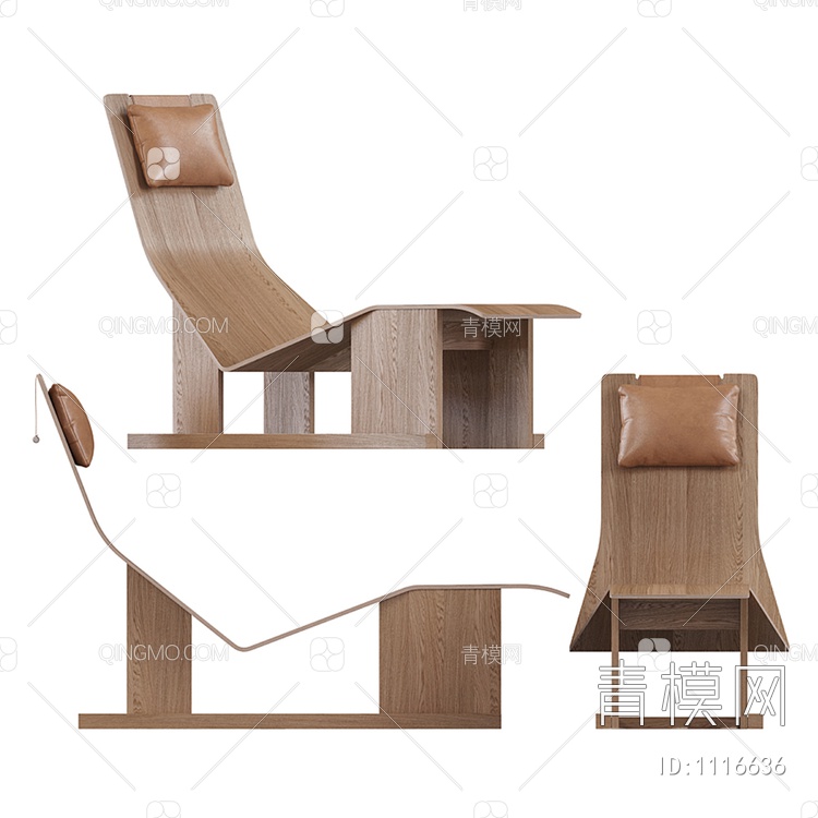 实木造型躺椅3D模型下载【ID:1116636】