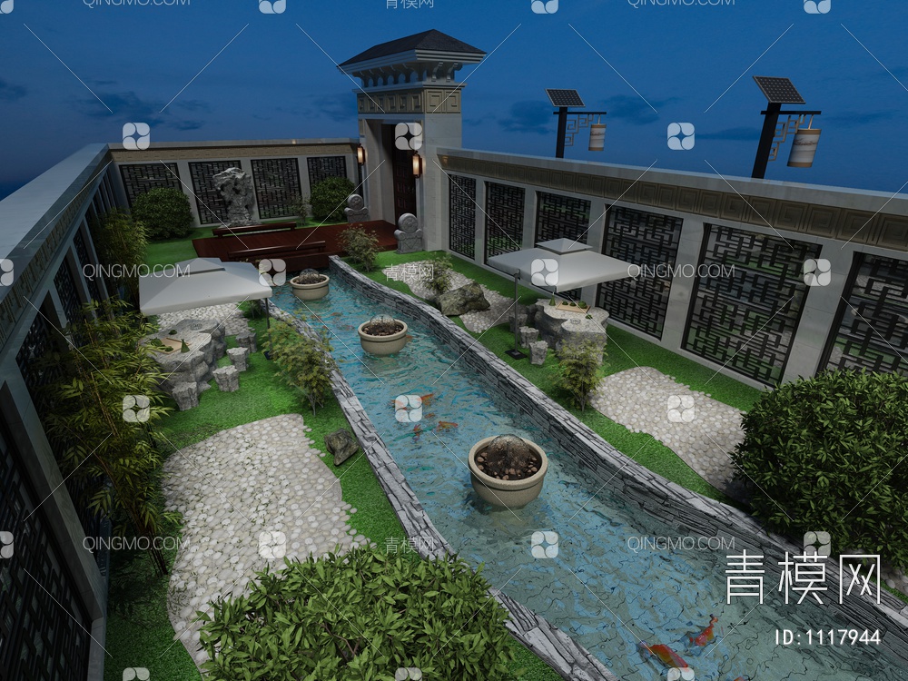 庭院建筑3D模型下载【ID:1117944】