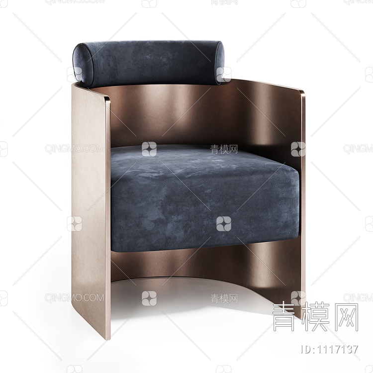 金属铁艺单椅沙发3D模型下载【ID:1117137】