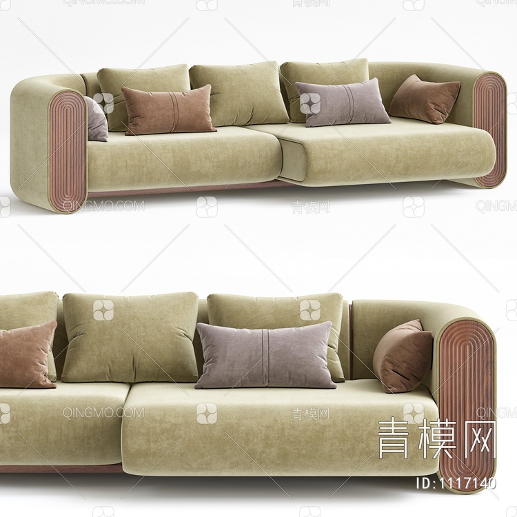 三人沙发3D模型下载【ID:1117140】
