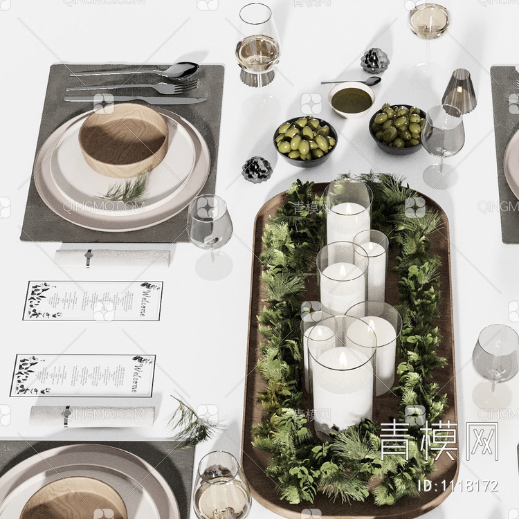 餐桌摆件组合3D模型下载【ID:1118172】
