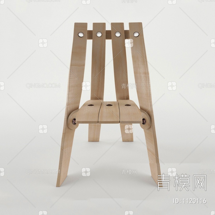 木片单椅3D模型下载【ID:1120116】
