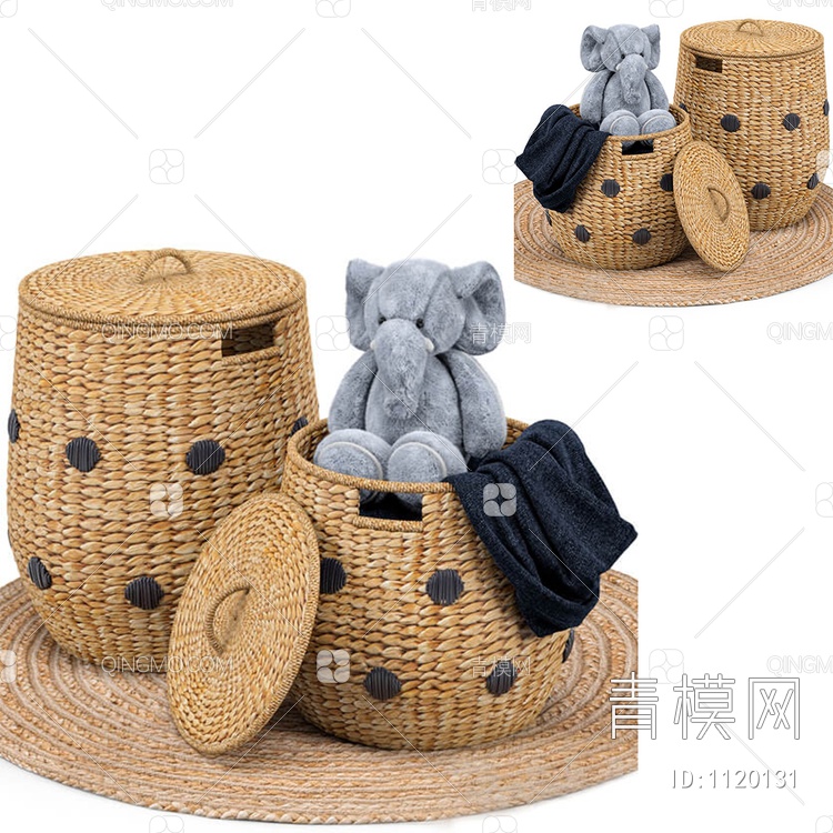儿童玩具大象抱偶3D模型下载【ID:1120131】
