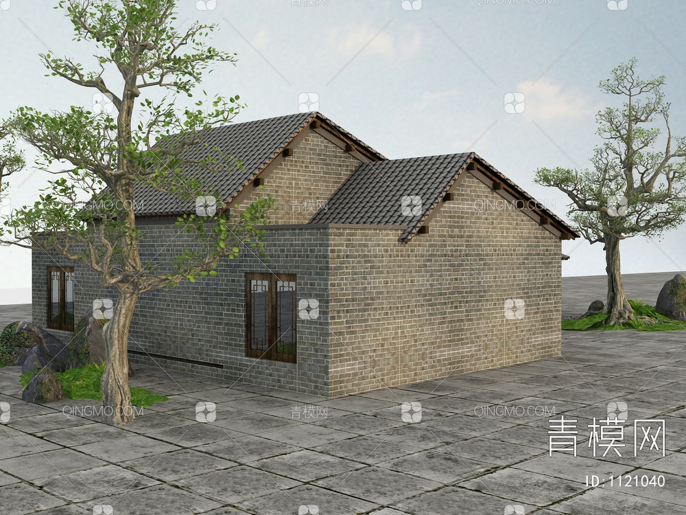 老房子、木房子、瓦房、乡村建筑3D模型下载【ID:1121040】