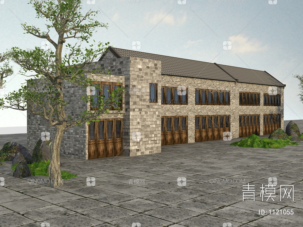 老房子、木房子、瓦房、乡村建筑3D模型下载【ID:1121055】