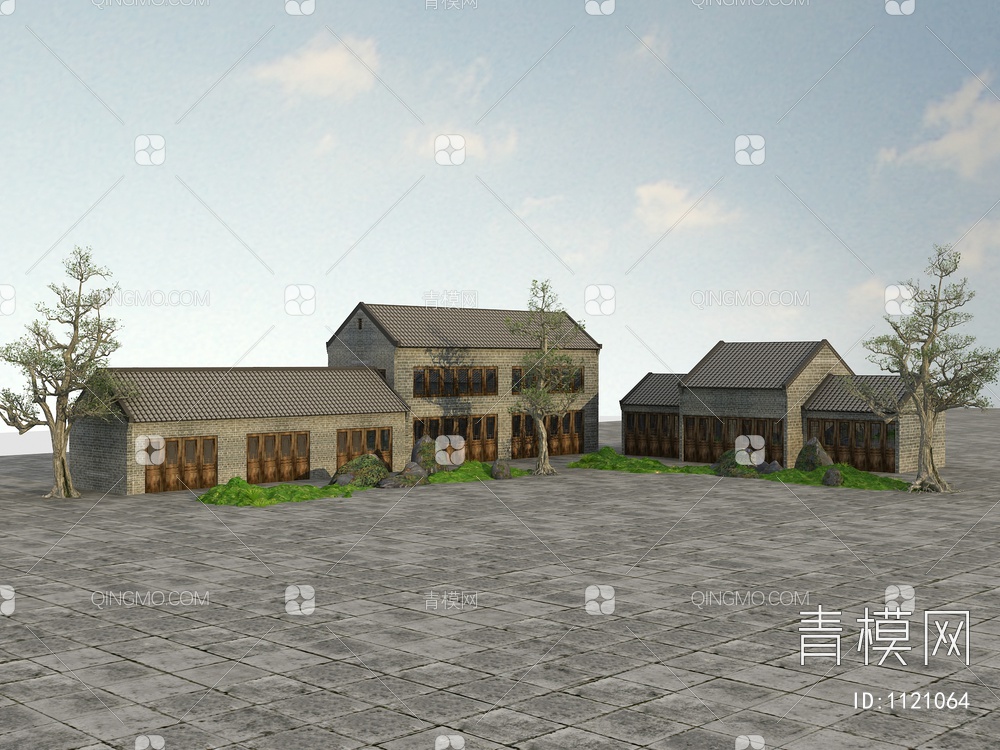瓦房、乡村建筑3D模型下载【ID:1121064】