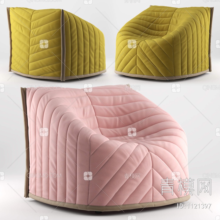 榻榻米单人沙发3D模型下载【ID:1121397】