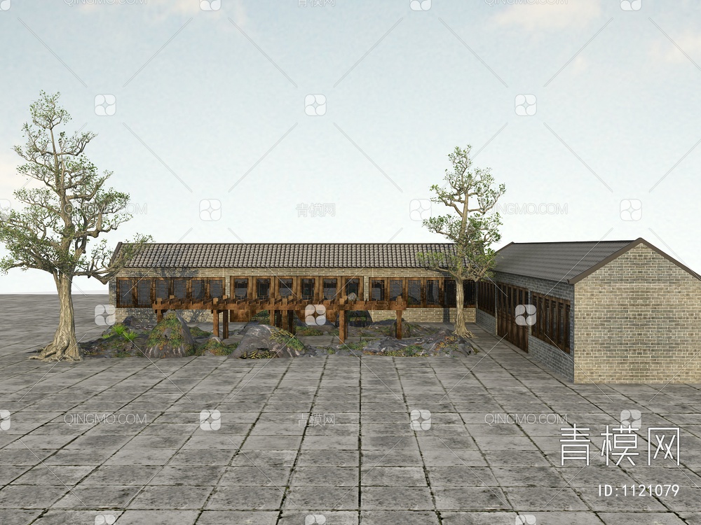 瓦房、乡村建筑3D模型下载【ID:1121079】