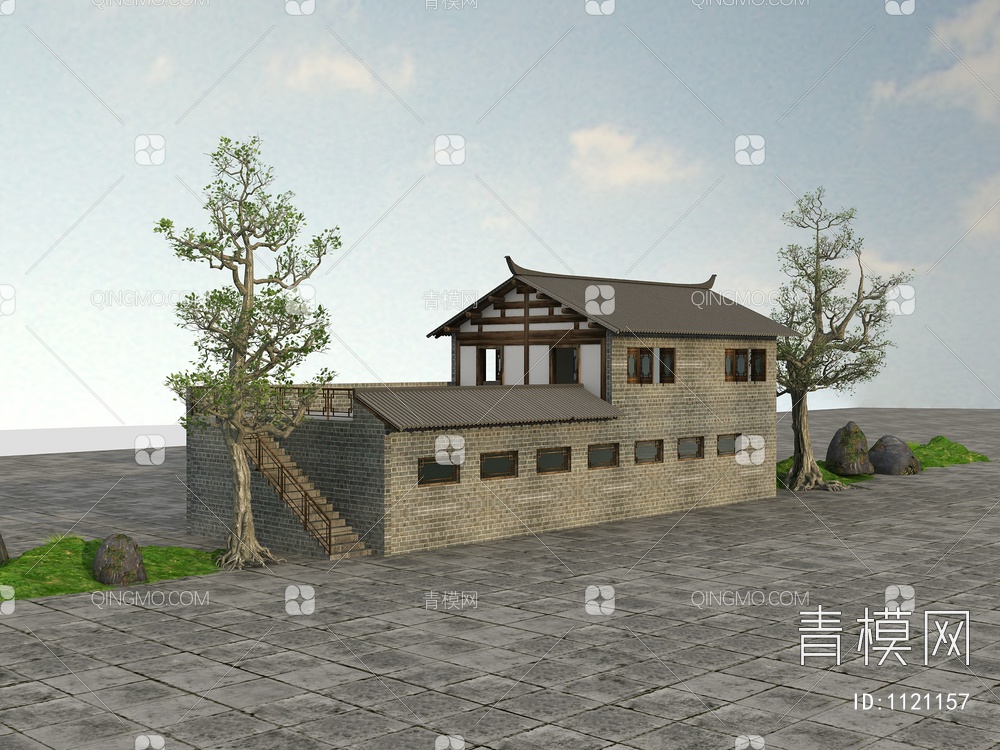 瓦房、乡村建筑3D模型下载【ID:1121157】