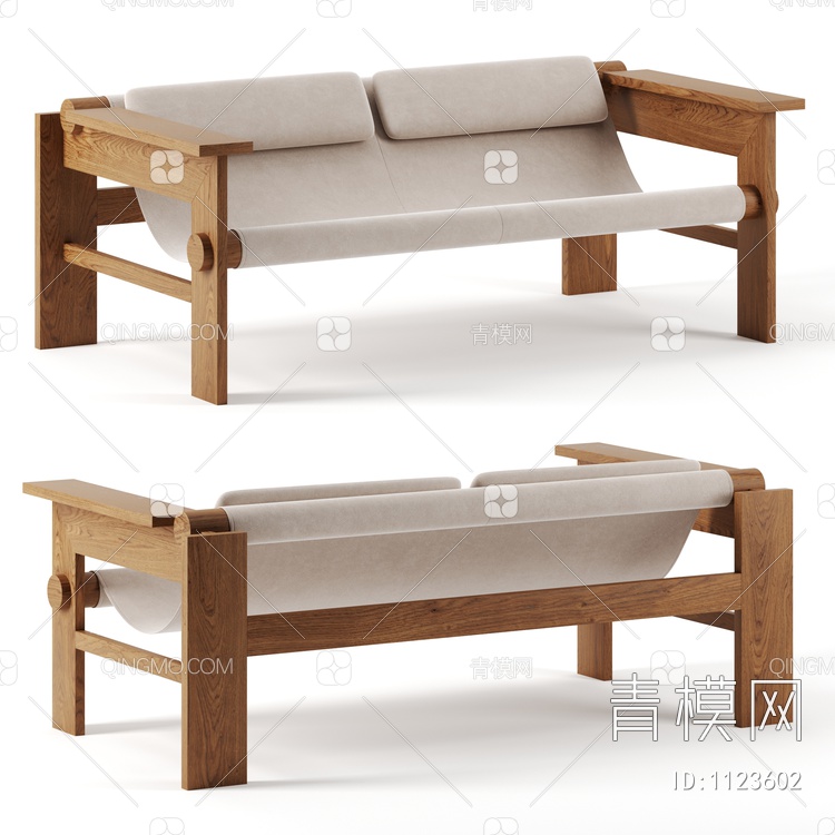 双人沙发3D模型下载【ID:1123602】