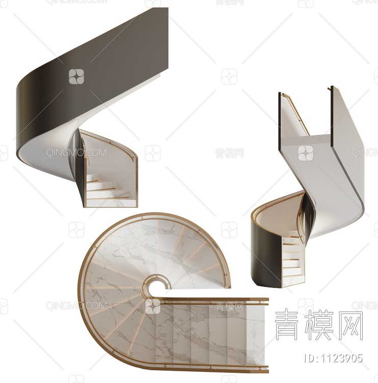 旋转楼梯3D模型下载【ID:1123905】