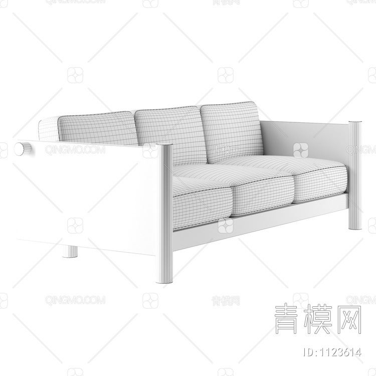 木沙发3D模型下载【ID:1123614】