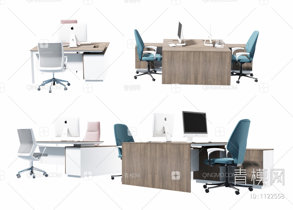 办公桌椅组合3D模型下载【ID:1122558】
