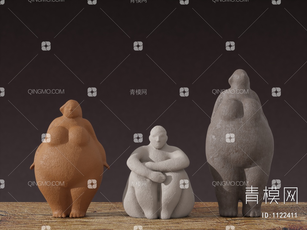 胖女人 人物饰品摆件3D模型下载【ID:1122411】