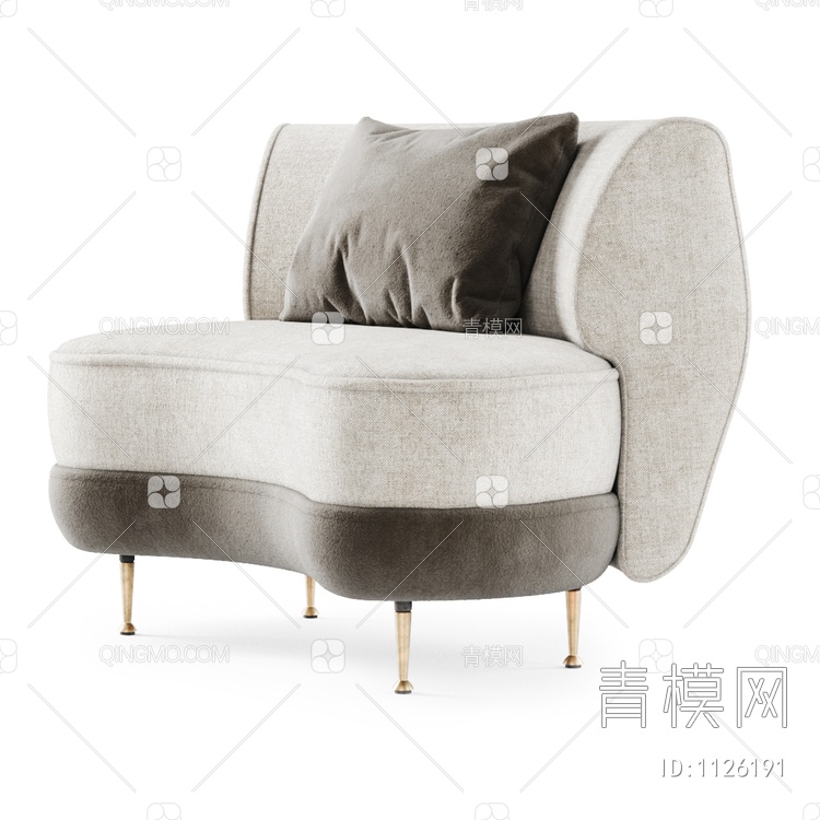 休闲单人沙发3D模型下载【ID:1126191】