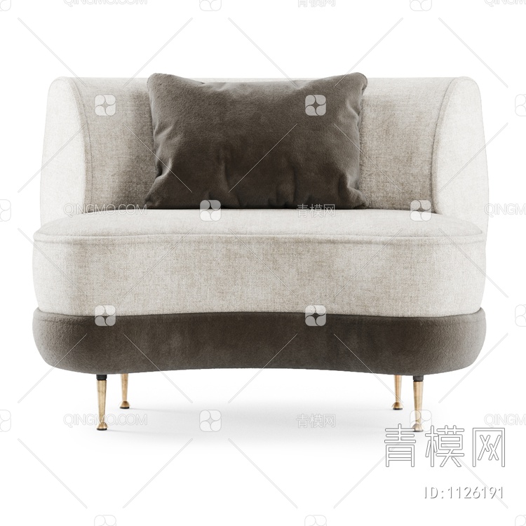 休闲单人沙发3D模型下载【ID:1126191】
