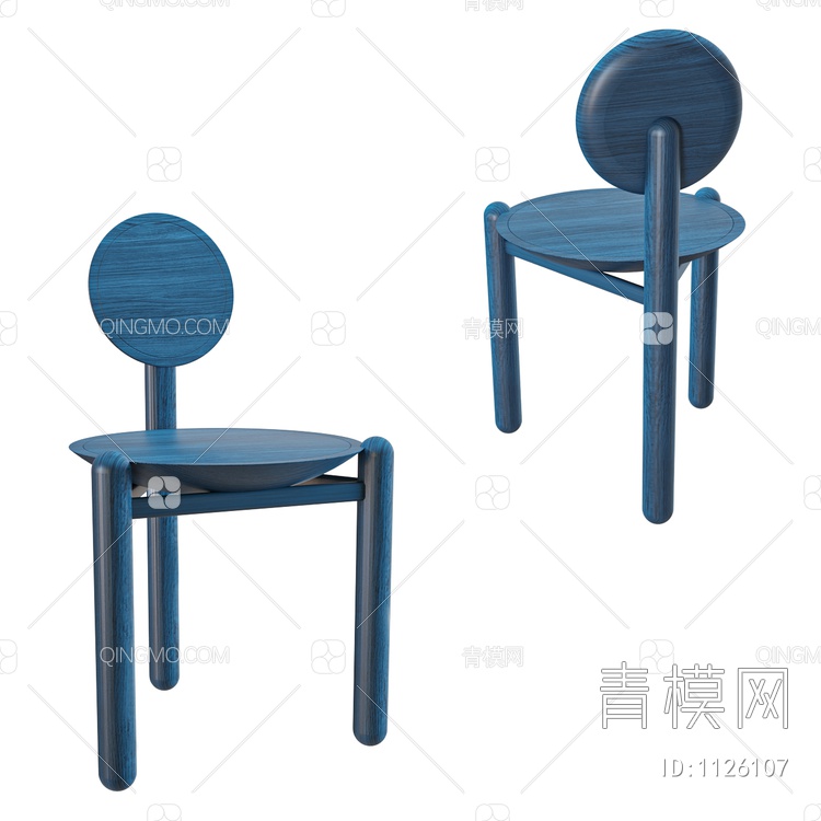 宝蓝单椅3D模型下载【ID:1126107】