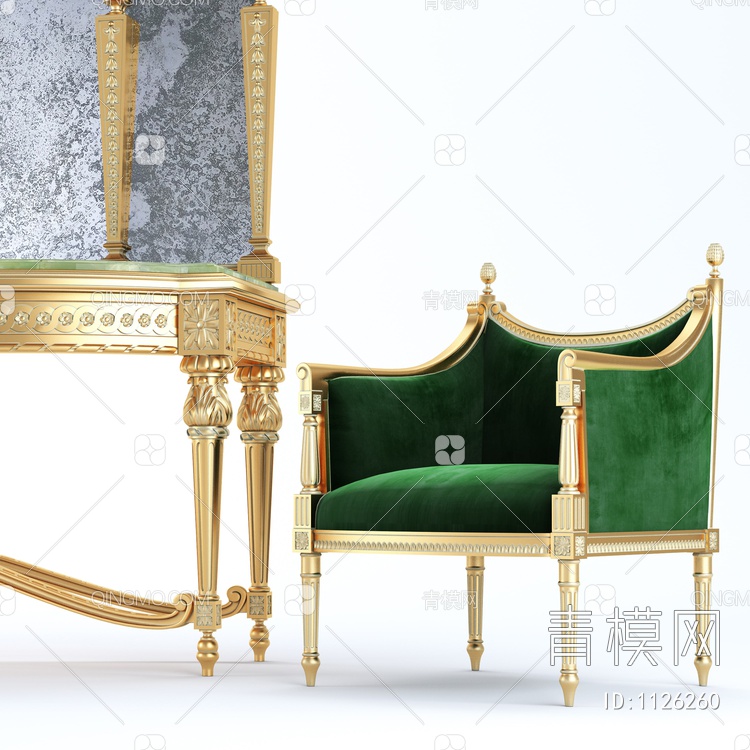 英式女王椅3D模型下载【ID:1126260】