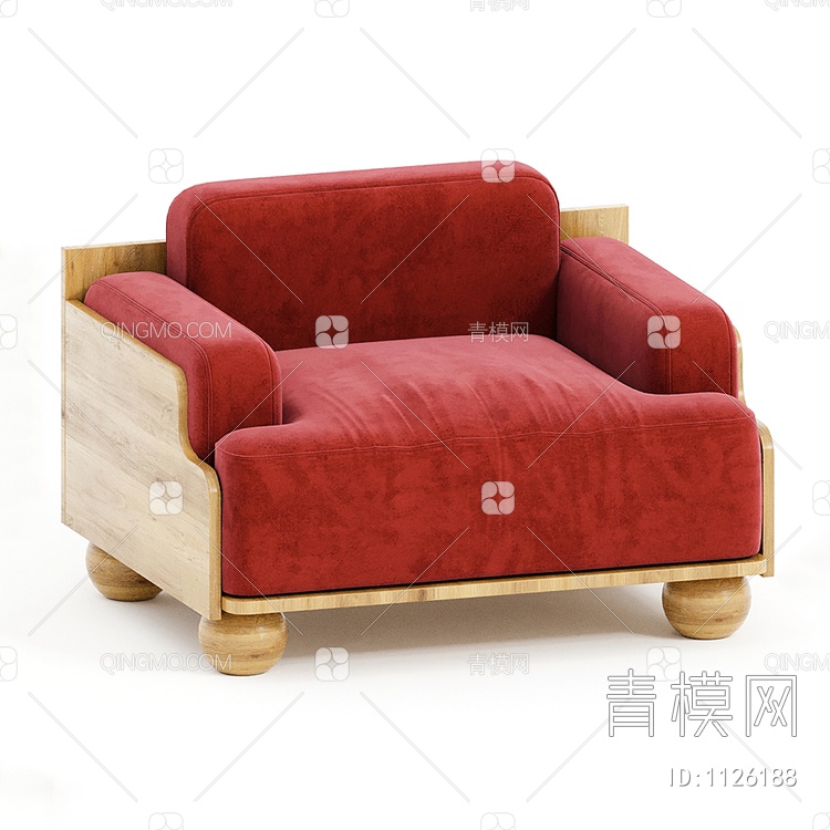 休闲单人沙发3D模型下载【ID:1126188】