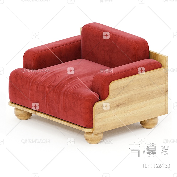 休闲单人沙发3D模型下载【ID:1126188】