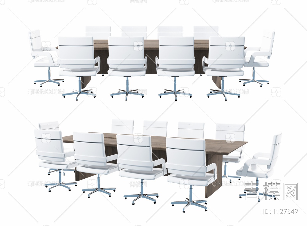 会议室办公桌椅组合3D模型下载【ID:1127349】