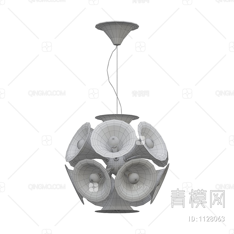 圆球吊灯3D模型下载【ID:1128063】