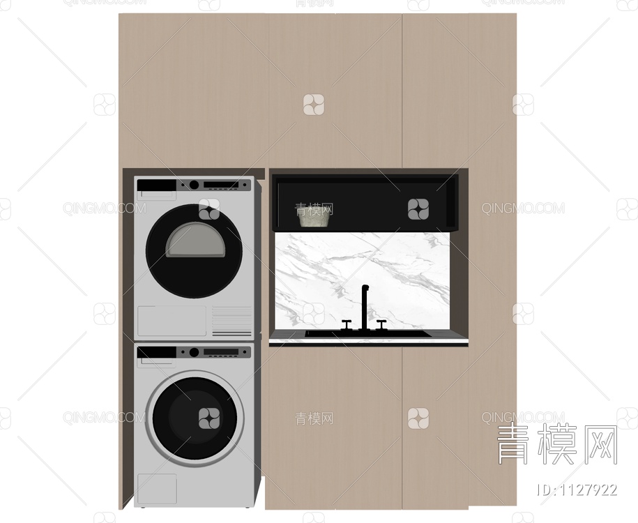 洗衣机柜SU模型下载【ID:1127922】