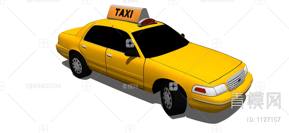 汽车经典黄色出租车SU模型下载【ID:1127157】