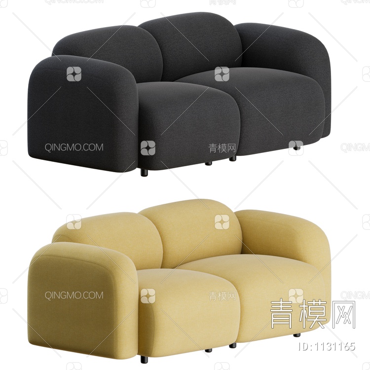 双人沙发3D模型下载【ID:1131165】