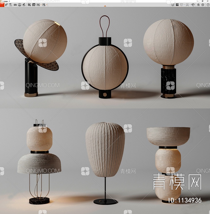 台灯组合SU模型下载【ID:1134936】