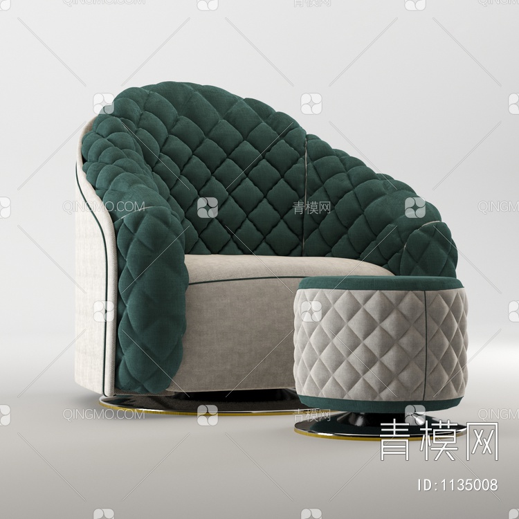 布艺单人沙发3D模型下载【ID:1135008】