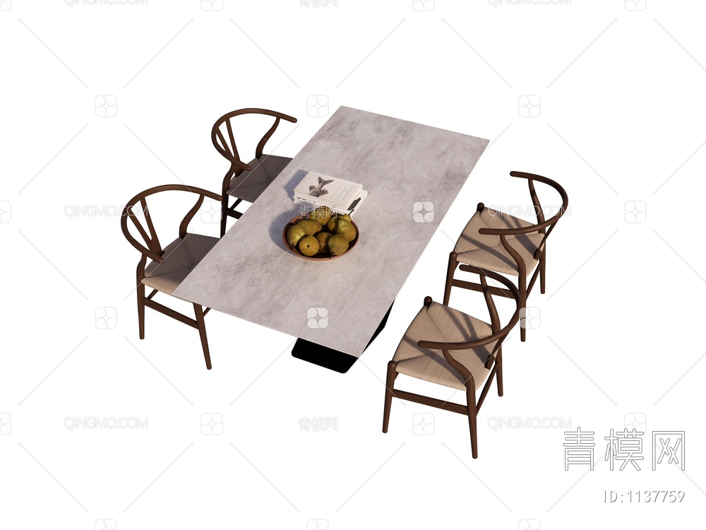 餐桌椅组合SU模型下载【ID:1137759】
