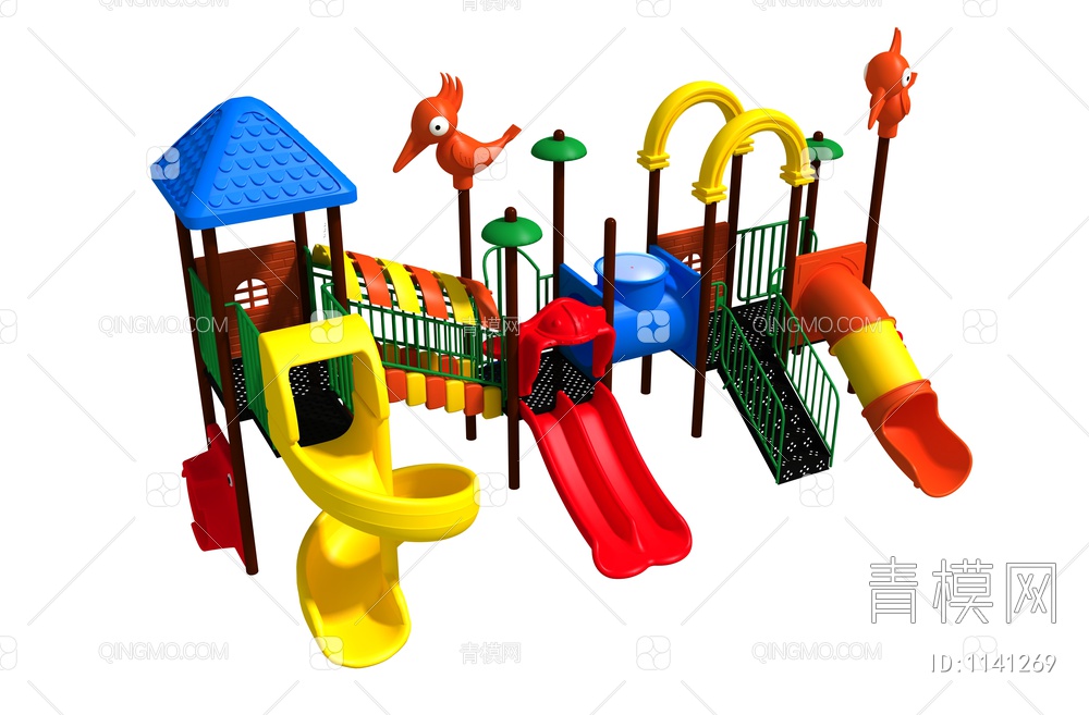 儿童滑梯，简单滑梯，儿童乐园3D模型下载【ID:1141269】