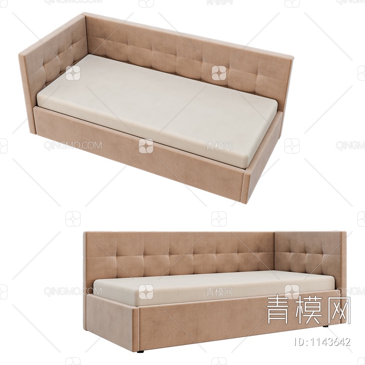 单人沙发床3D模型下载【ID:1143642】