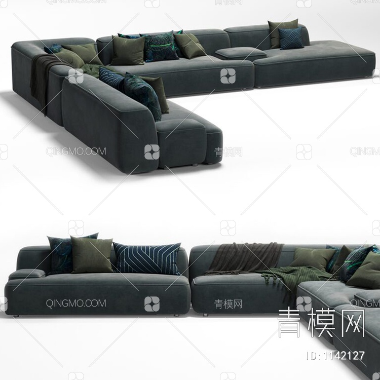 L型沙发3D模型下载【ID:1142127】