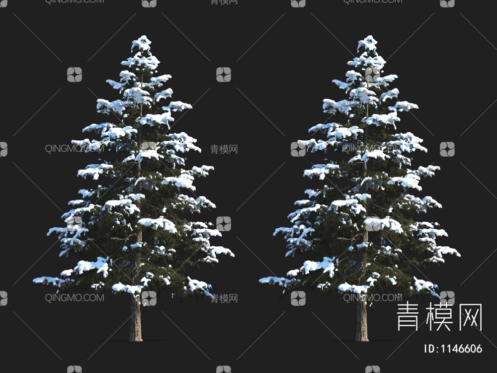 树 雪景树 冬天树3D模型下载【ID:1146606】