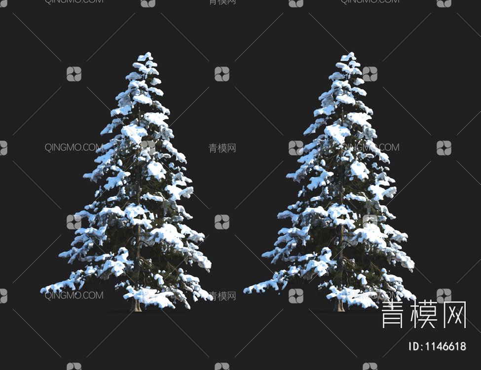 树 冬天树 雪景树3D模型下载【ID:1146618】
