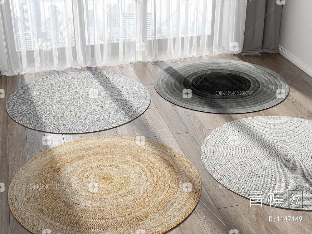 圆形花纹地毯组合3D模型下载【ID:1147149】