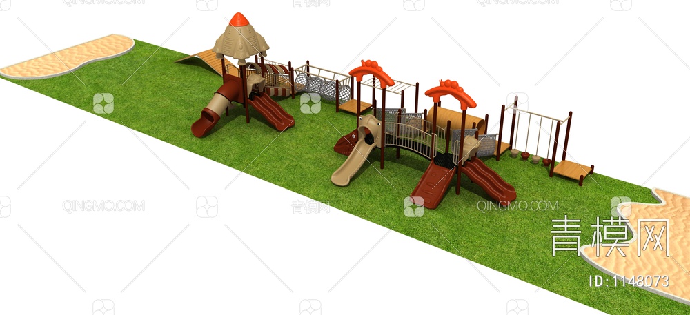 儿童木质拓展玩具，网龙，攀爬，儿童滑梯3D模型下载【ID:1148073】
