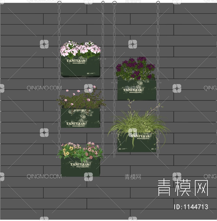 墙壁挂式植物SU模型下载【ID:1144713】