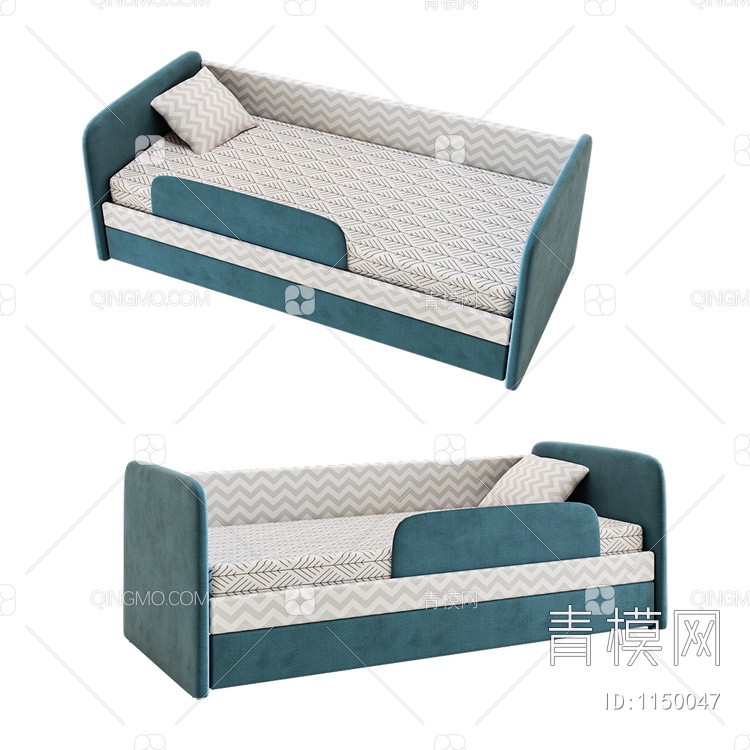 儿童床 单人床3D模型下载【ID:1150047】