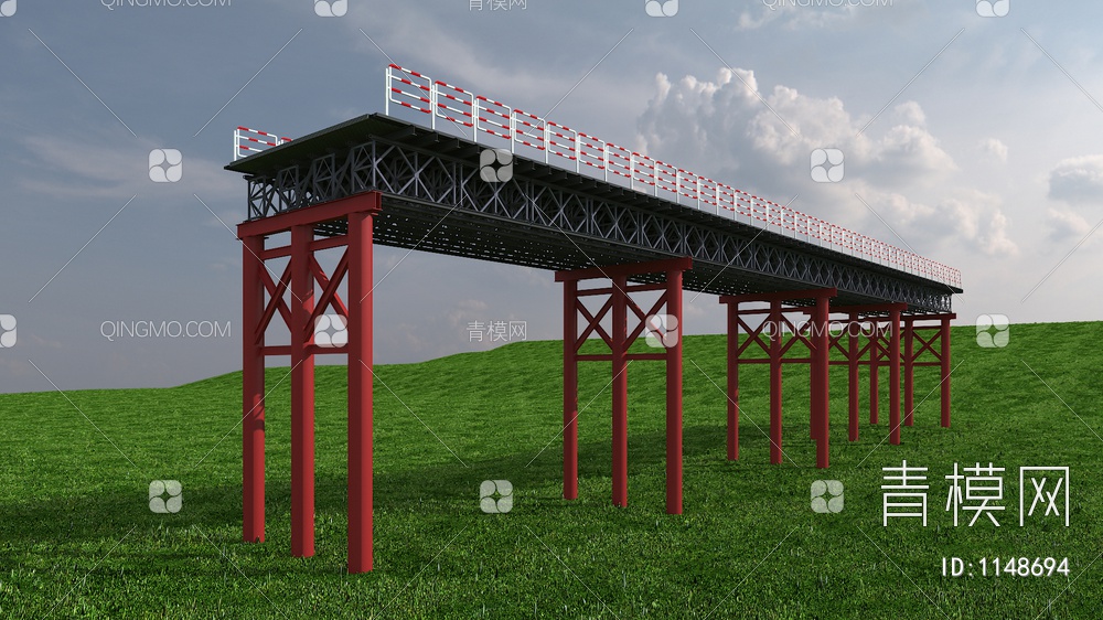 钢便桥3D模型下载【ID:1148694】