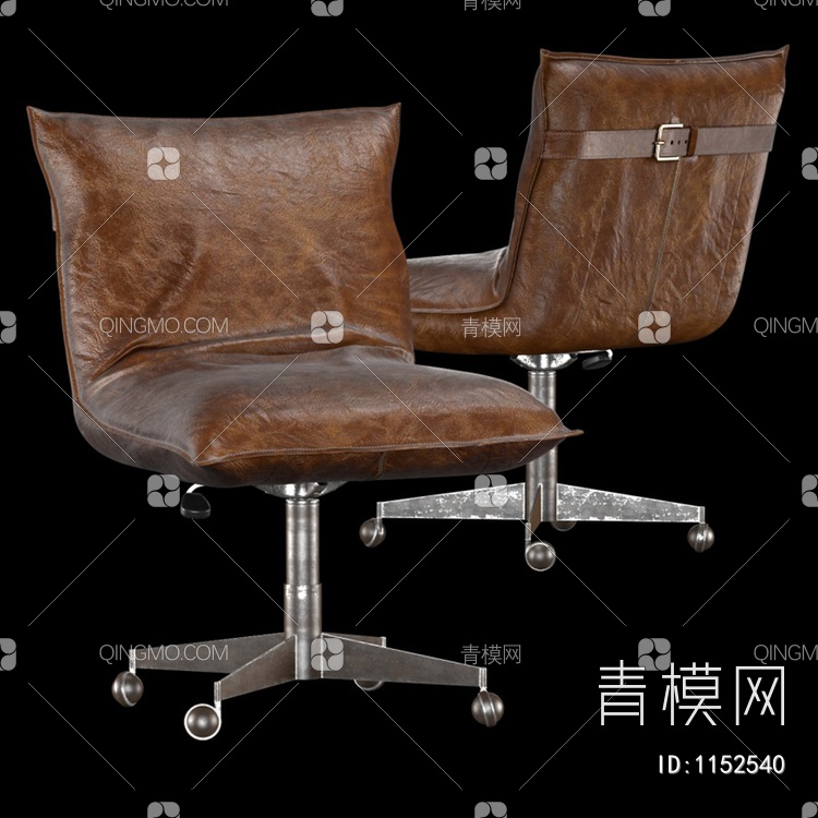 皮革棕色单椅3D模型下载【ID:1152540】