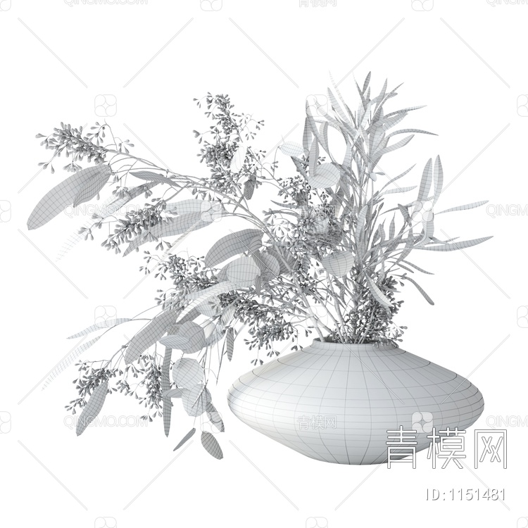 Eucalyptus 植物花瓶3D模型下载【ID:1151481】
