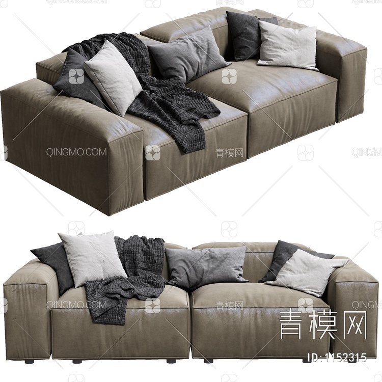双人沙发3D模型下载【ID:1152315】