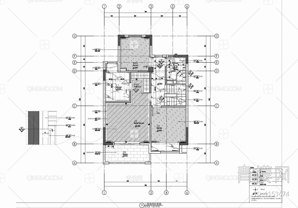 四层别墅CAD施工图+效果图+材料表 私宅 豪宅 洋房 样板房 家装【ID:1153674】