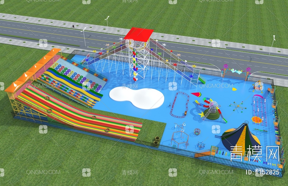 儿童无动力乐园、儿童游乐园3D模型下载【ID:1152825】