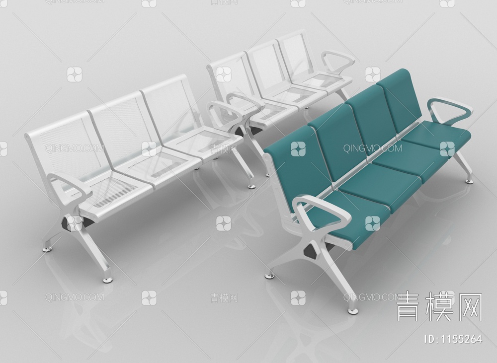 公共连排座椅3D模型下载【ID:1155264】