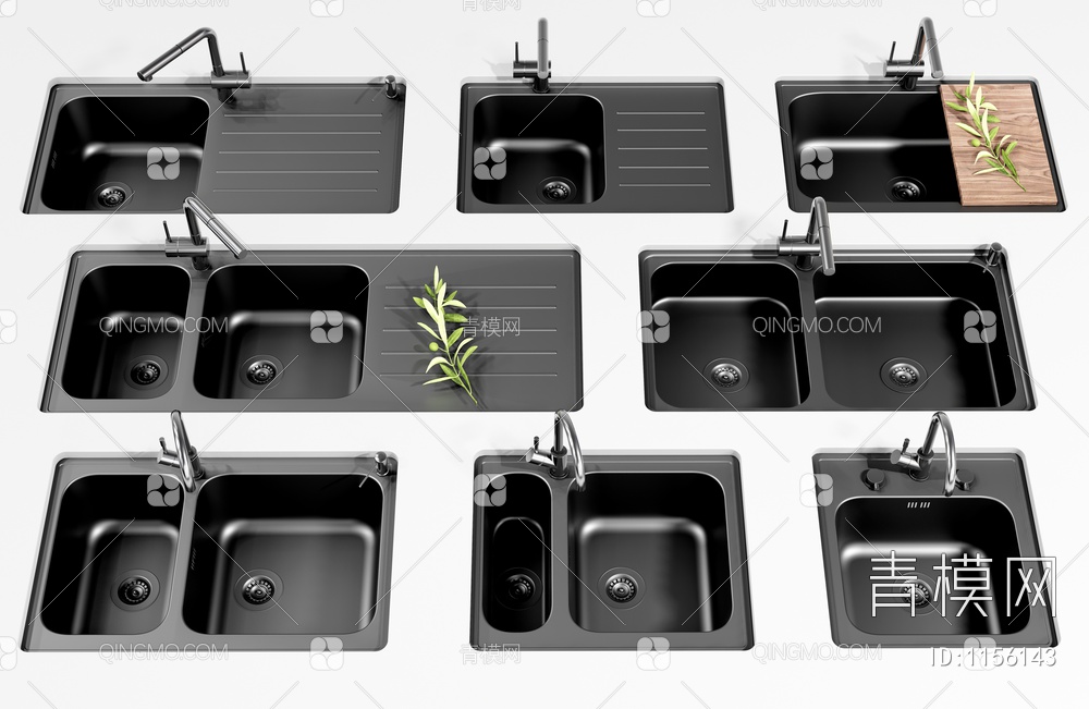 水槽 嵌入式水槽 洗菜盆3D模型下载【ID:1156143】