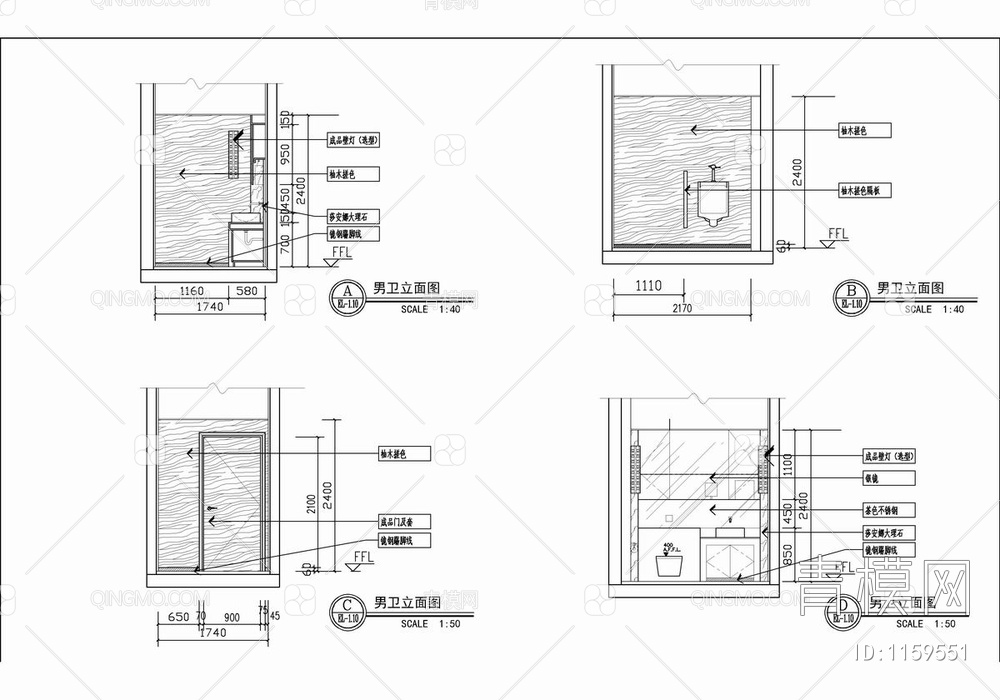 400㎡茶楼会所施工图 品茶 休闲会所 茶吧【ID:1159551】